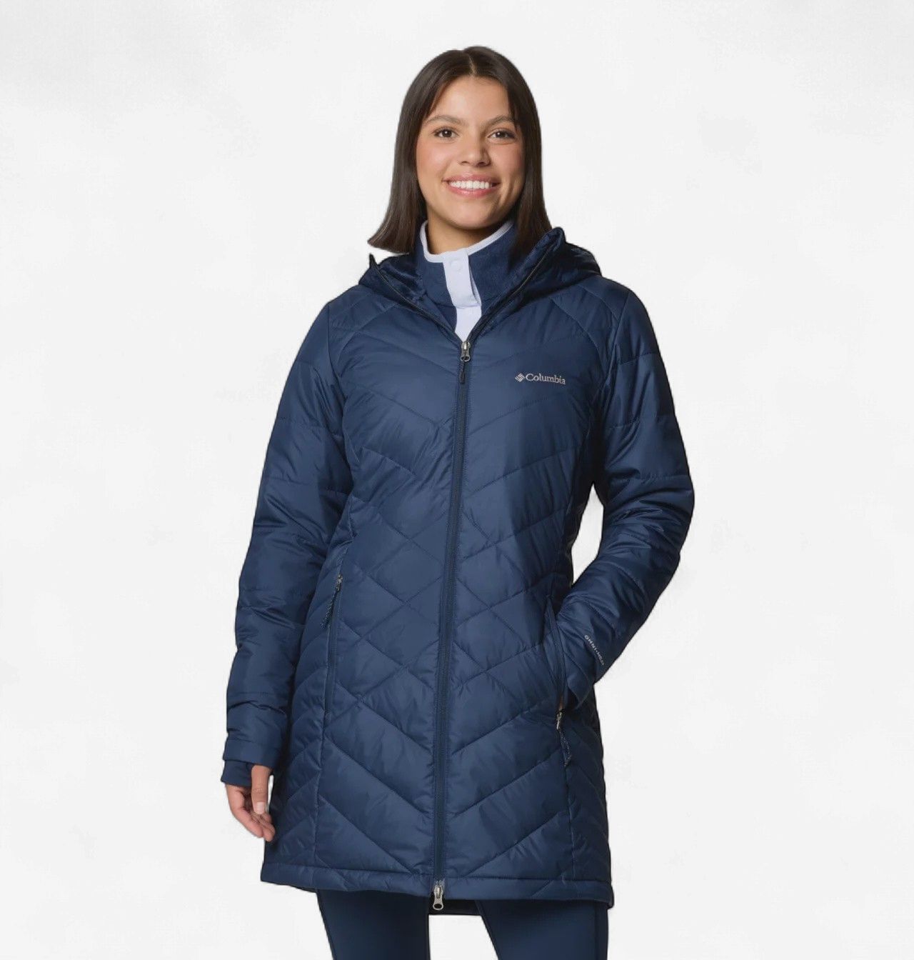 Columbia Heavenly Long Hooded Jacket, Colour: 464-Navy, Size: S