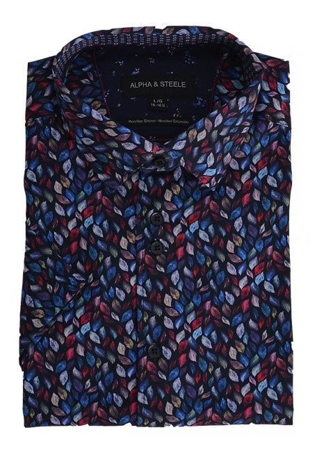 Alpha &amp; Steele SS Shirt Print AS1H3274SS, Size: S