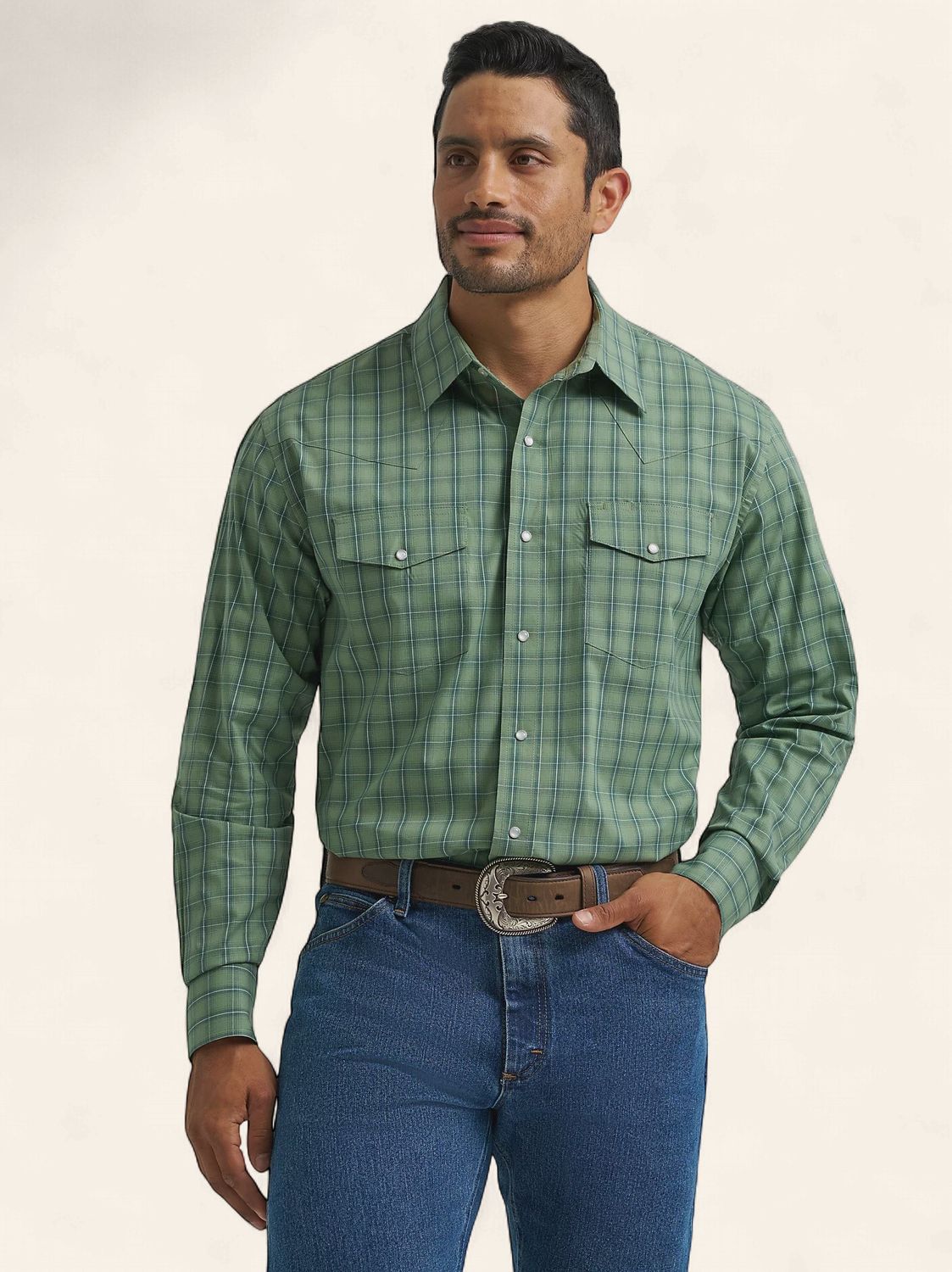 Wrangler LS Western Snap Shirt 7712, Size: S