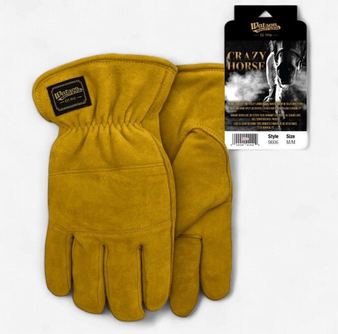 Watson Gloves Crazy Horse Split Deerskin/Cotton Glove, Size: S