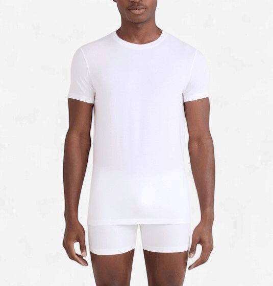 SAXX Droptemp Cool Cotton Short Sleeve Crew, Colour: White, Size: S