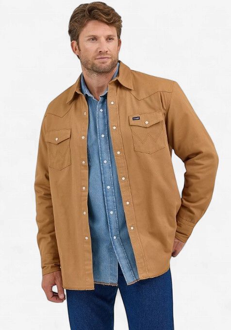 Wrangler Flannel Lined Work Shirt 3677, Colour: 26-Brown, Size: S