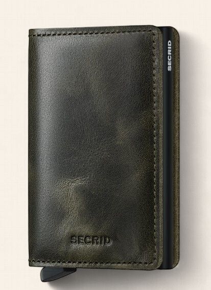 Secrid Slimwallet Vintage Olive Black, Colour: Vintage Olive Black