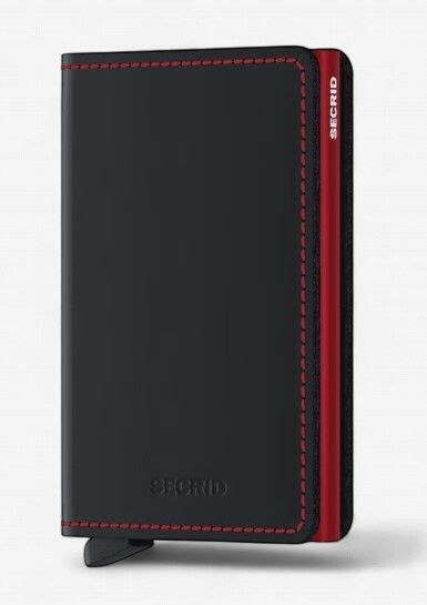 Secrid Slimwallet Matte Black and Red, Colour: Matte Black and Red