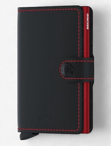 Secrid Miniwallet Matte Black and Red, Colour: Matte Black and Red