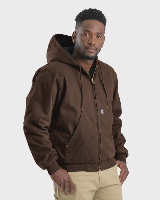 Berne Heartland Washed Duck Hooded Work Jacket, Size: S