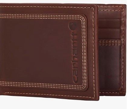 Carhartt Leather Triple-Stitched Wallet WW0212, Colour: Dark Brown