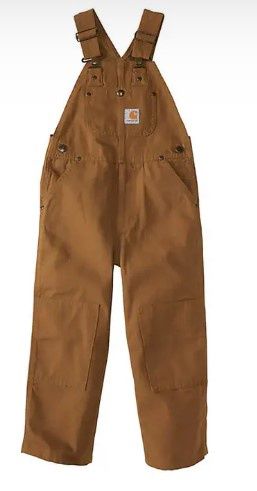 Carhartt Kids Loose Fit Bib Overall Brown, Colour: D15-Brown, Size: 5