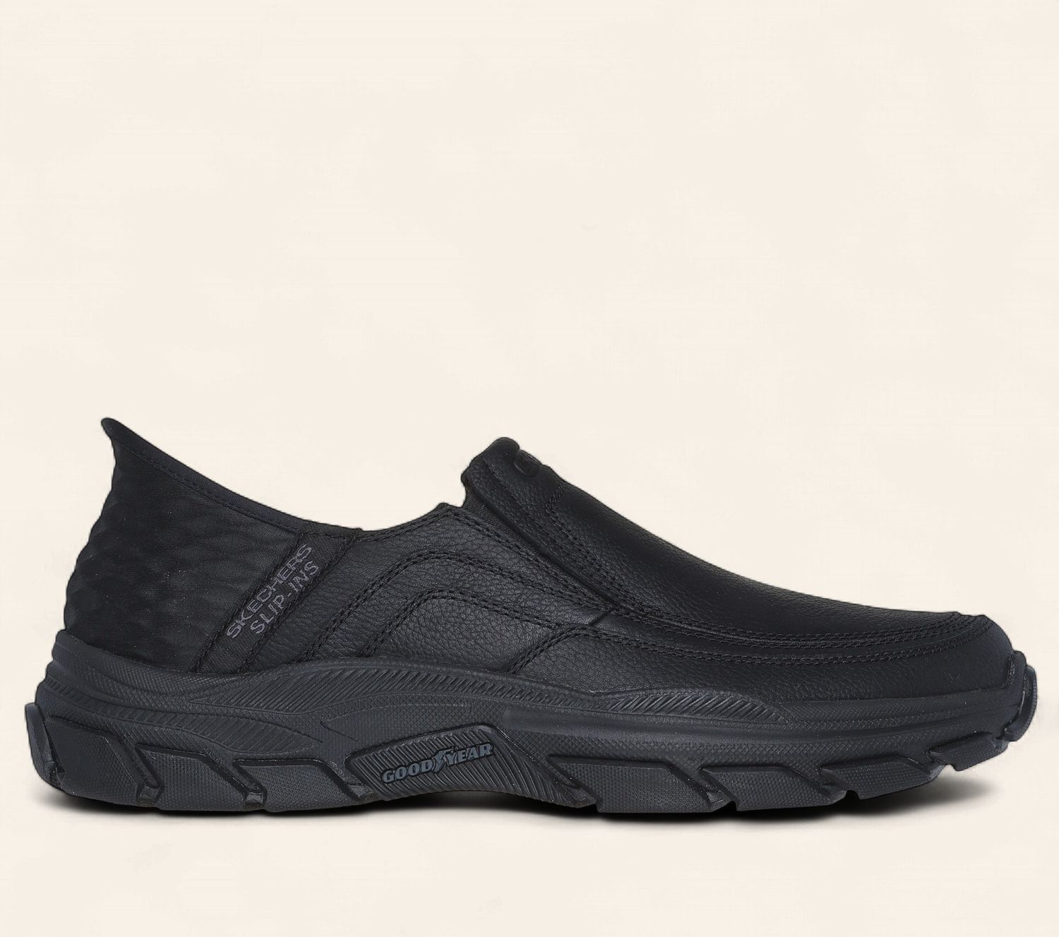 Skecher Respected Elgin Slip-ins, Colour: Black, Size: 7, Width: Wide Fit