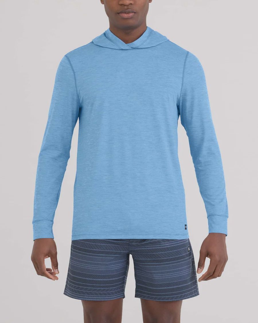 Saxx Droptemp All Day Cooling Hoodie, Colour: TBH Tranquil Blue Heather, Size: S