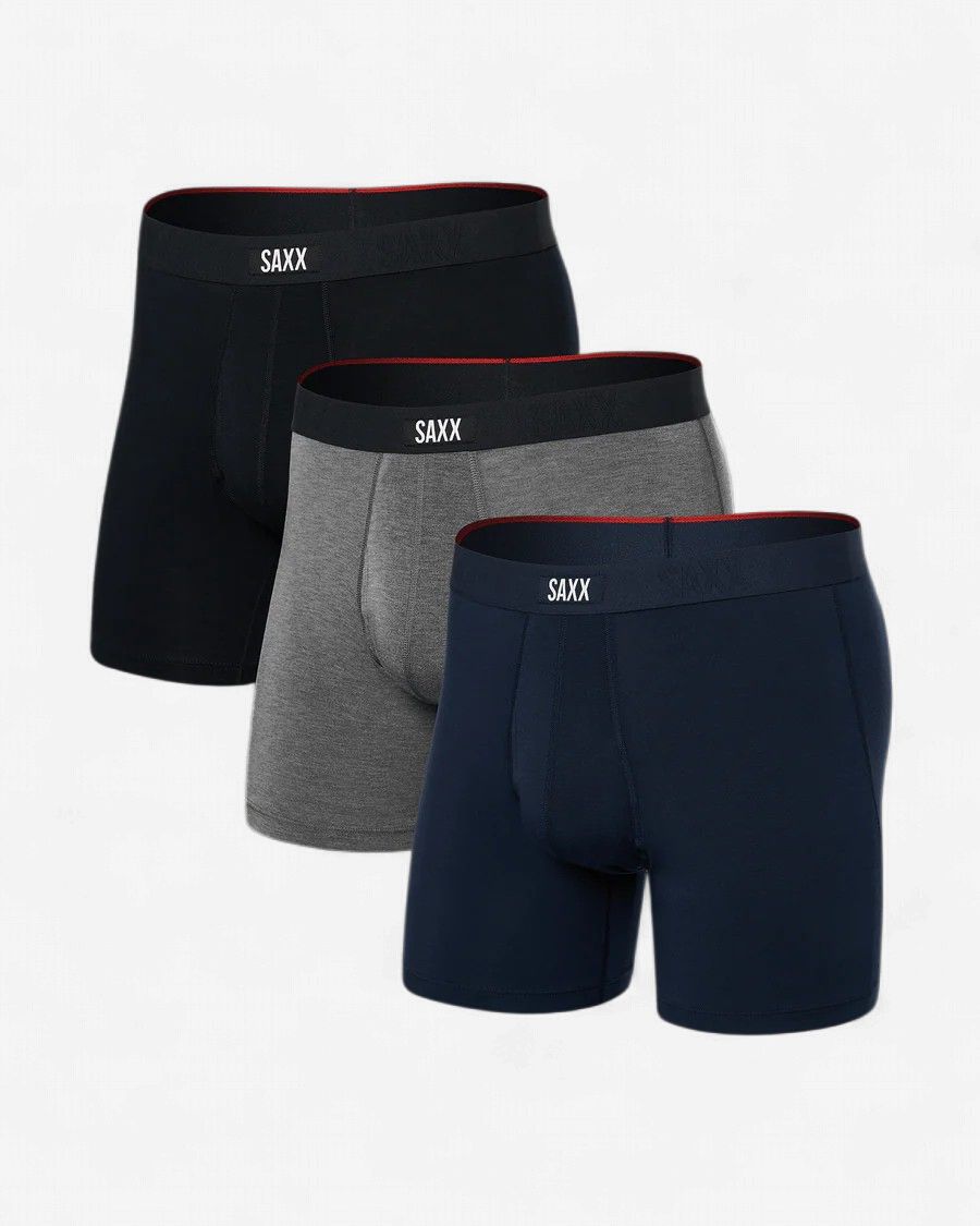 Saxx Vibe Xtra Soft Comfort 3 Pack Black/Heather/Navy