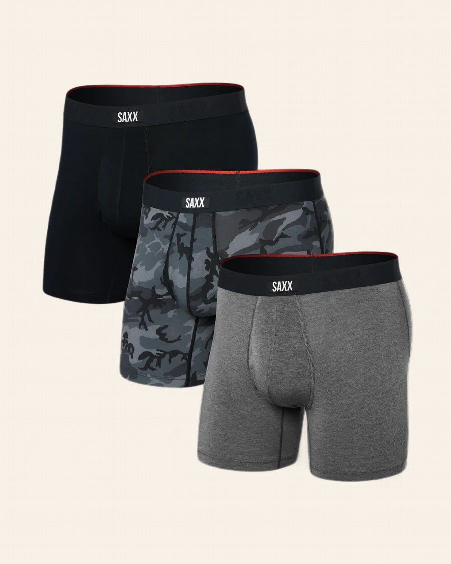 Saxx Vibe Xtra Soft Comfort 3 Pack Camo/Gray/Black