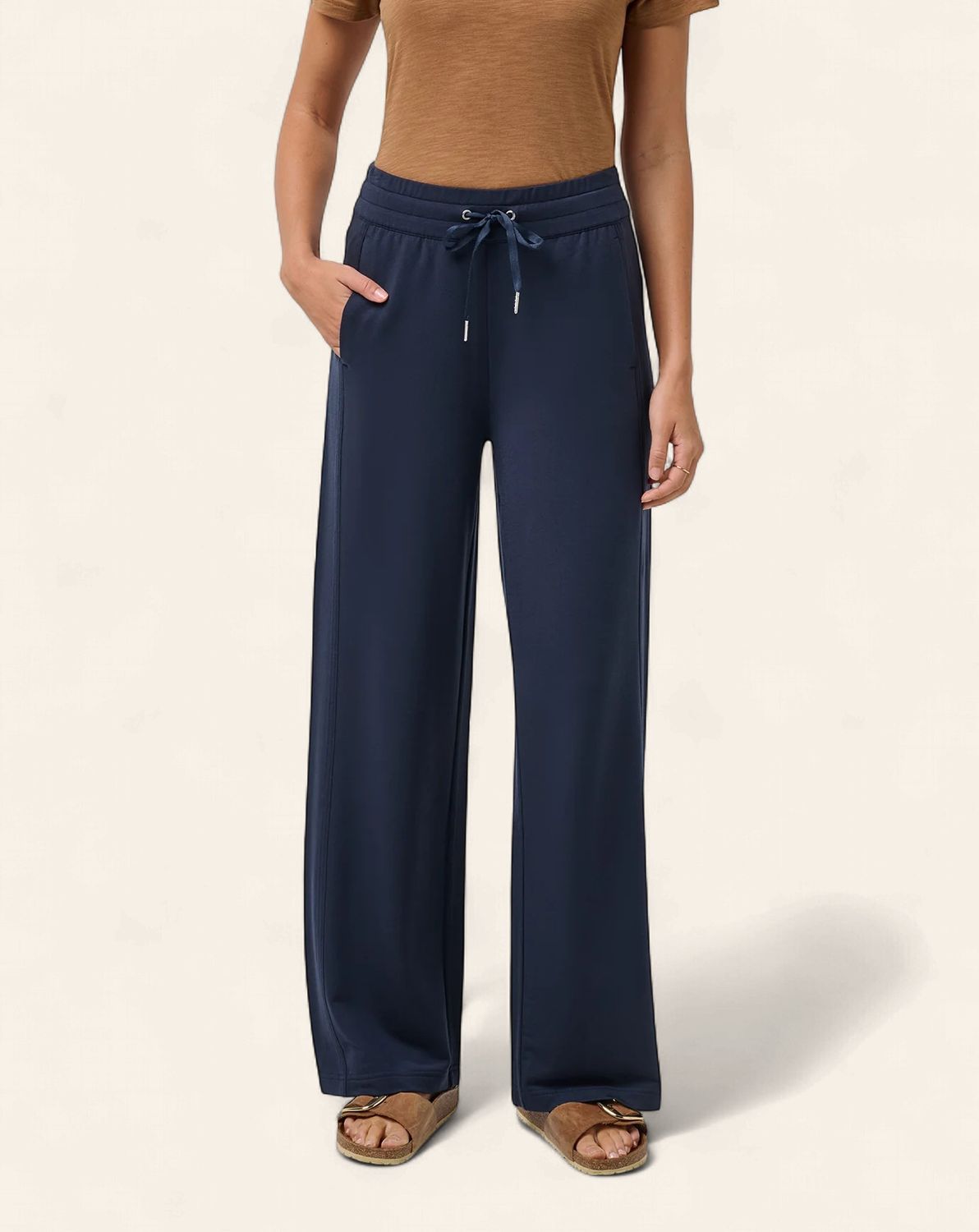 Travis Mathew Womens Cloud Terry Wide Leg Pant, Colour: Navy, Size: S