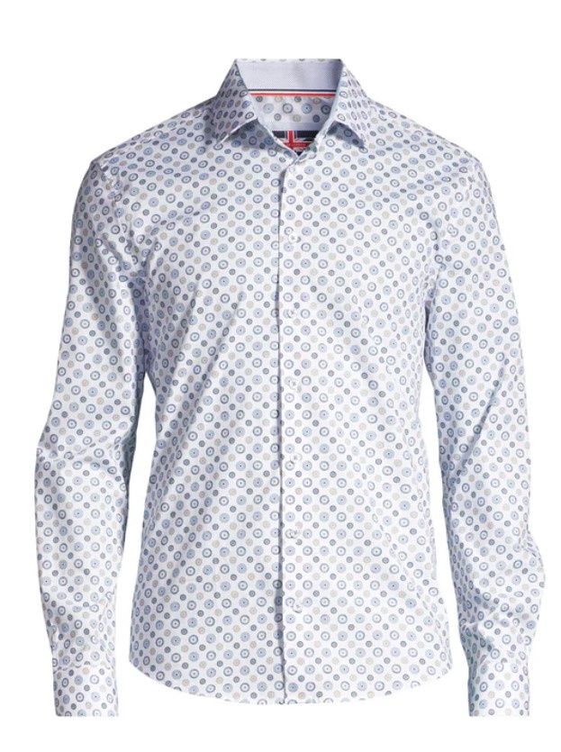 Soul Of London L/S Sport Shirt Cotton/Stretch Blue