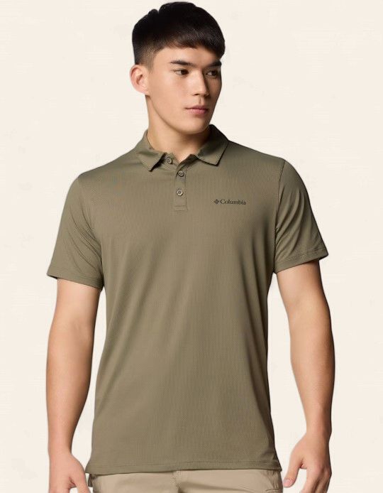 Columbia Tech Trail Utility Polo, Colour: 397-Green, Size: M