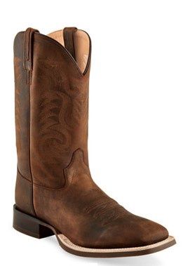 Old West Mens Brown Square Toe Cowboy Boot