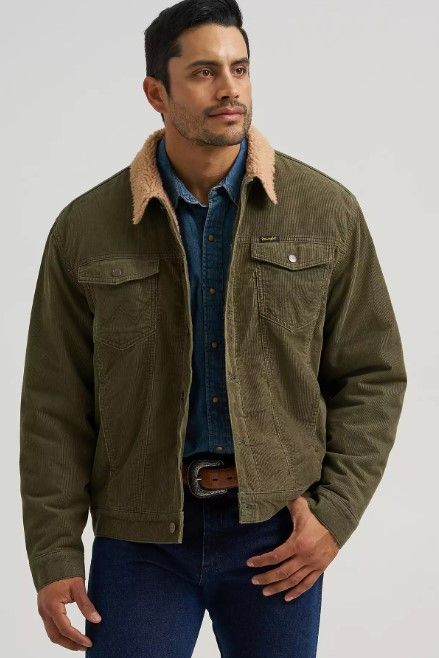 Wrangler Western Cord Sherpa Lined Jacket 2098
