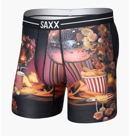Saxx Breathable Mesh BB Disco Fries-Maroon