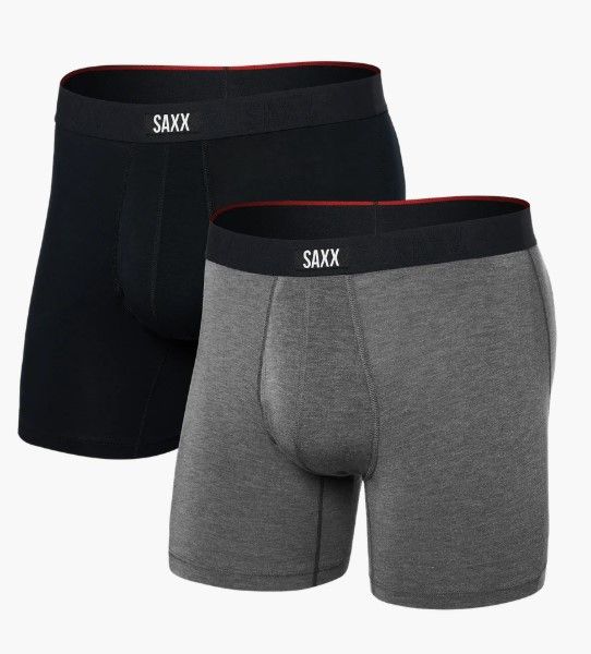 Saxx Vibe Xtra Soft Comfort BB 2pk Black/Dark Grey Heather