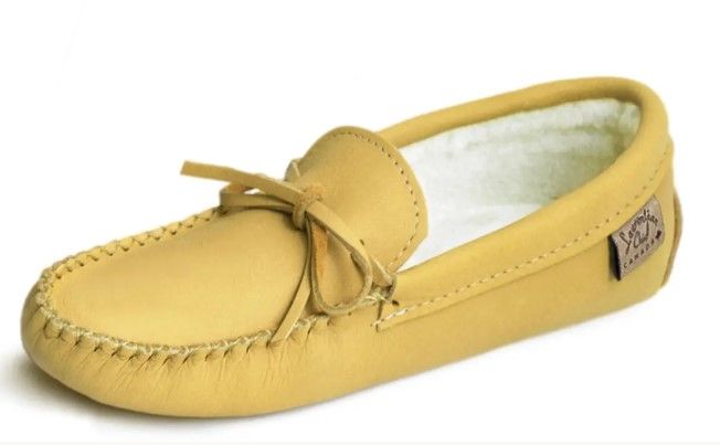 Laurentien Chief Lined Natural Moose Hide Moccasin