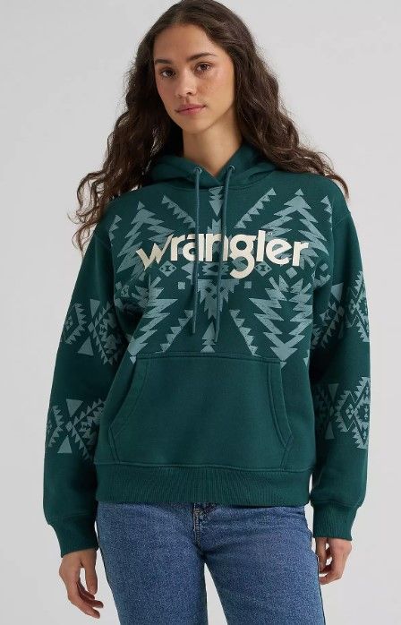 Wrangler Women’s Hoodie Logo Aztec 5404