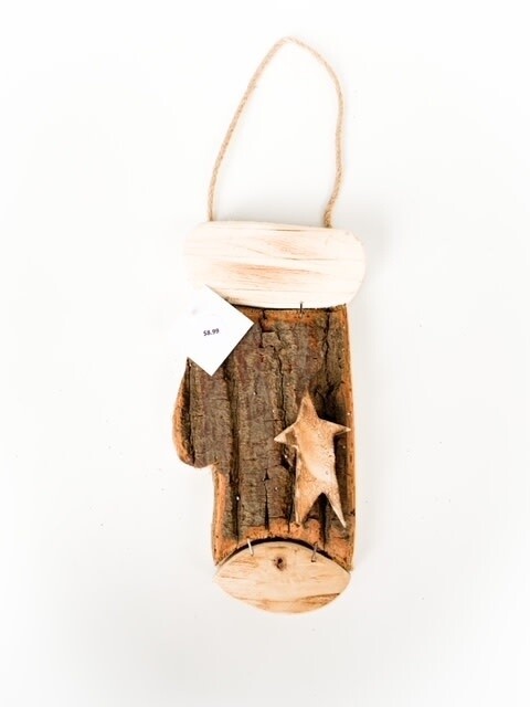 Wood Mitten with Star