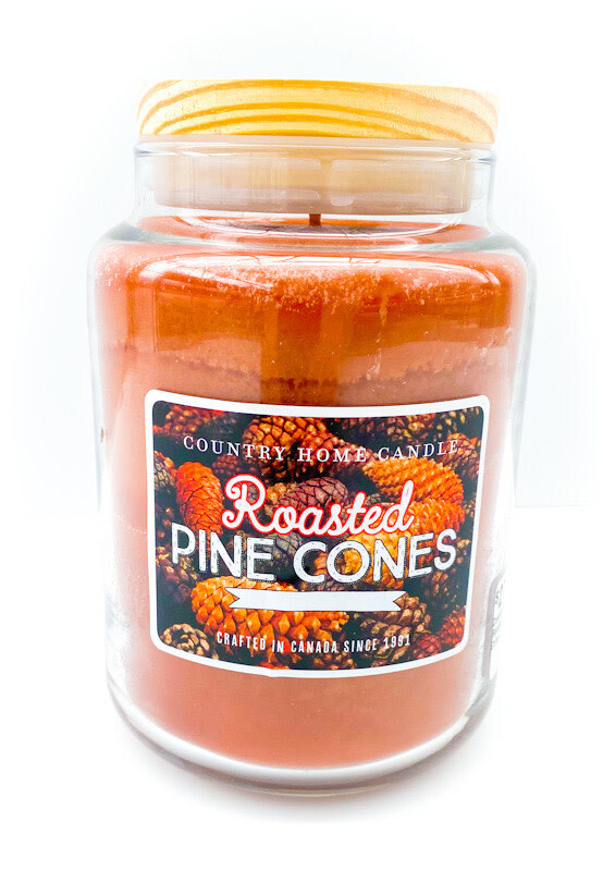 Candle LRG Caramel Tones Roasted Pinecones