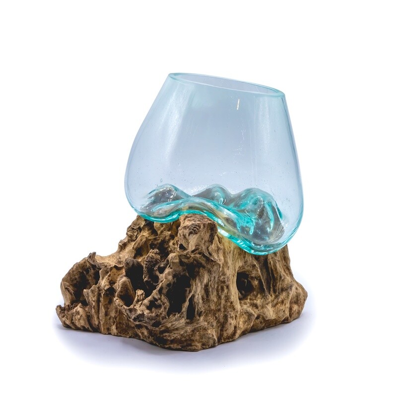 Glass Vase on Driftwood