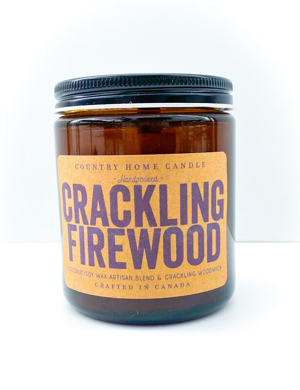 Amber Glass Candles Crackling Firewood
