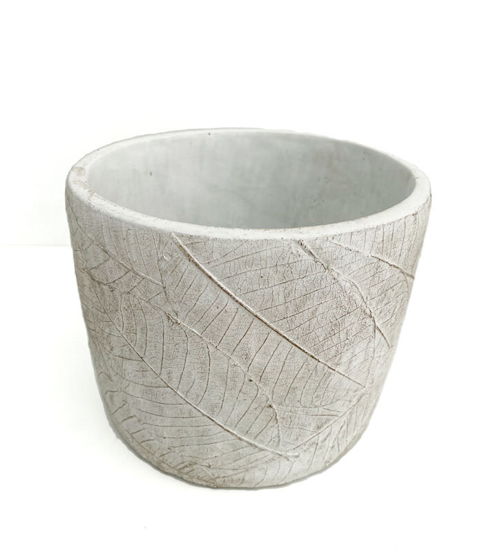 Ceramic Pot - White+Grey 11x9.5cm