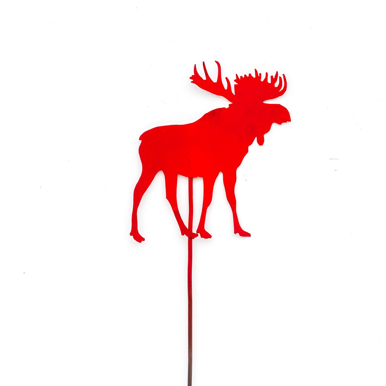 Ornament - Metal Moose - Red 12 cm.