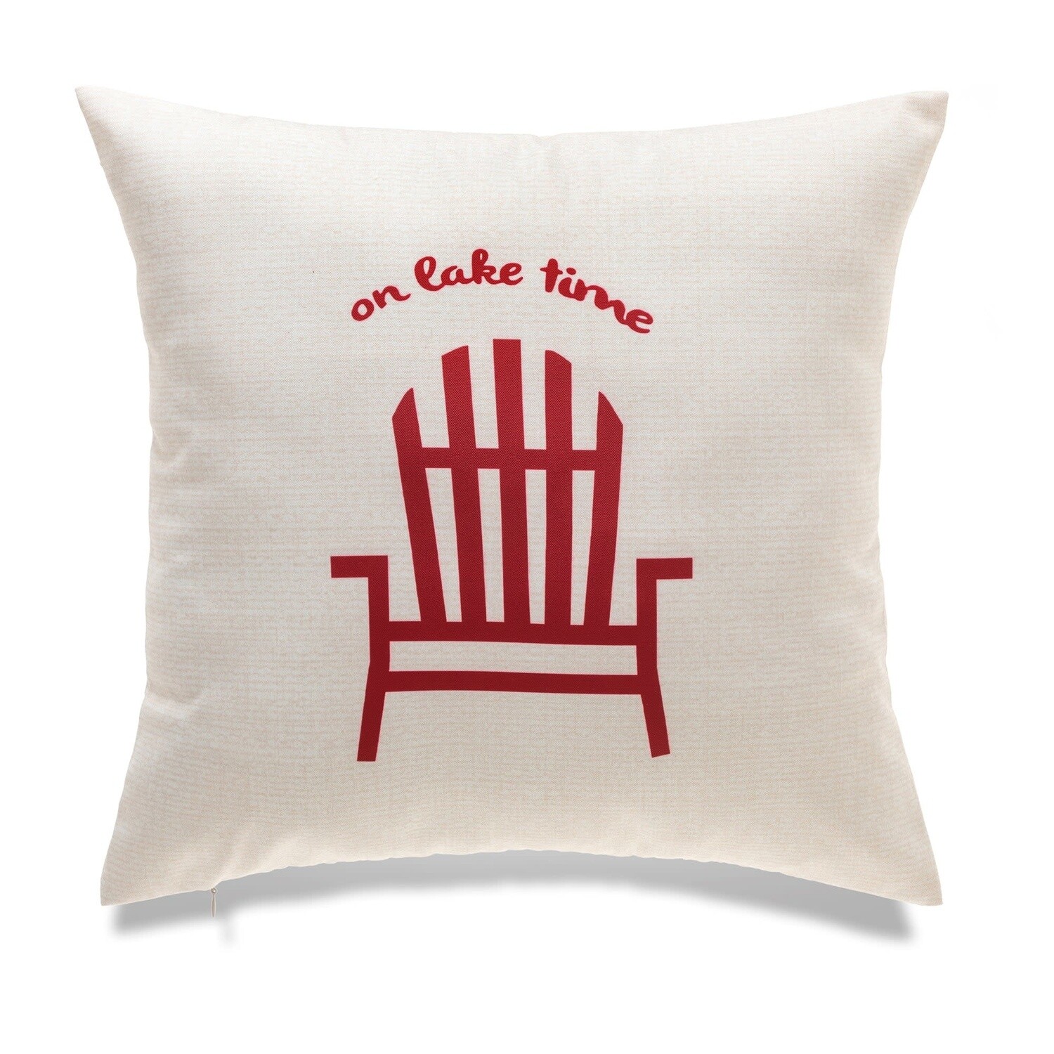 Pillow - Outdoor On Lake Time Red 18x18&quot;