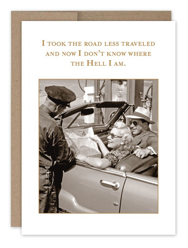Birthday Card:  Less Travelled
