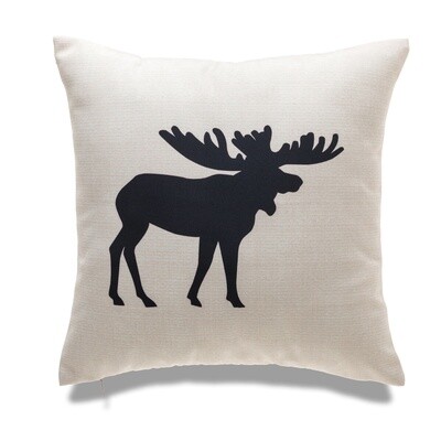 Pillow - Outdoor Cottage Living Black Moose 18x18&quot;