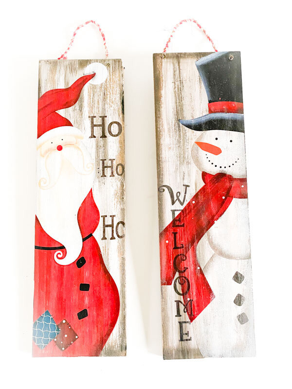 Santa/Snowman Wall Plaque 18X5&quot;