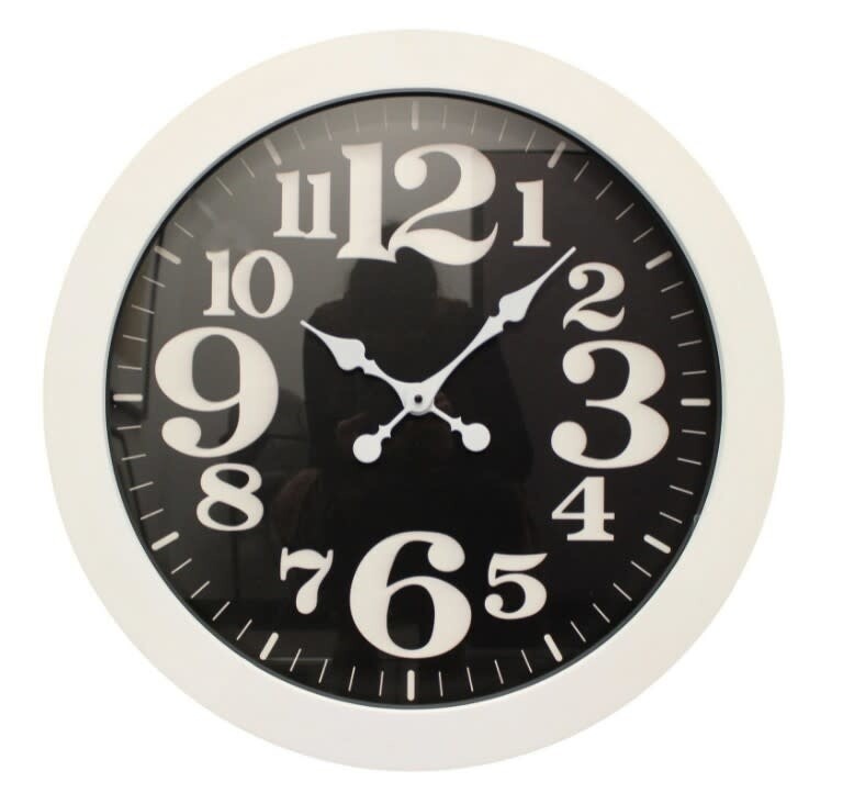 Clock - Round with White Border and Numbers