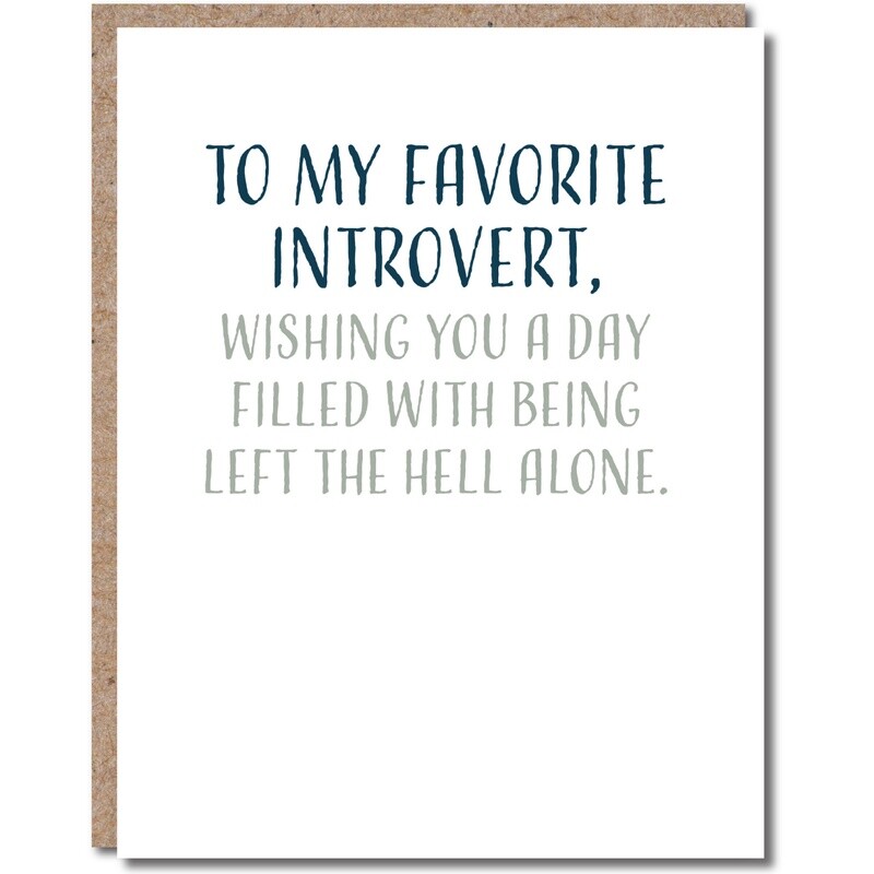 Birthday Card - Funny - My Favourite Introvert
