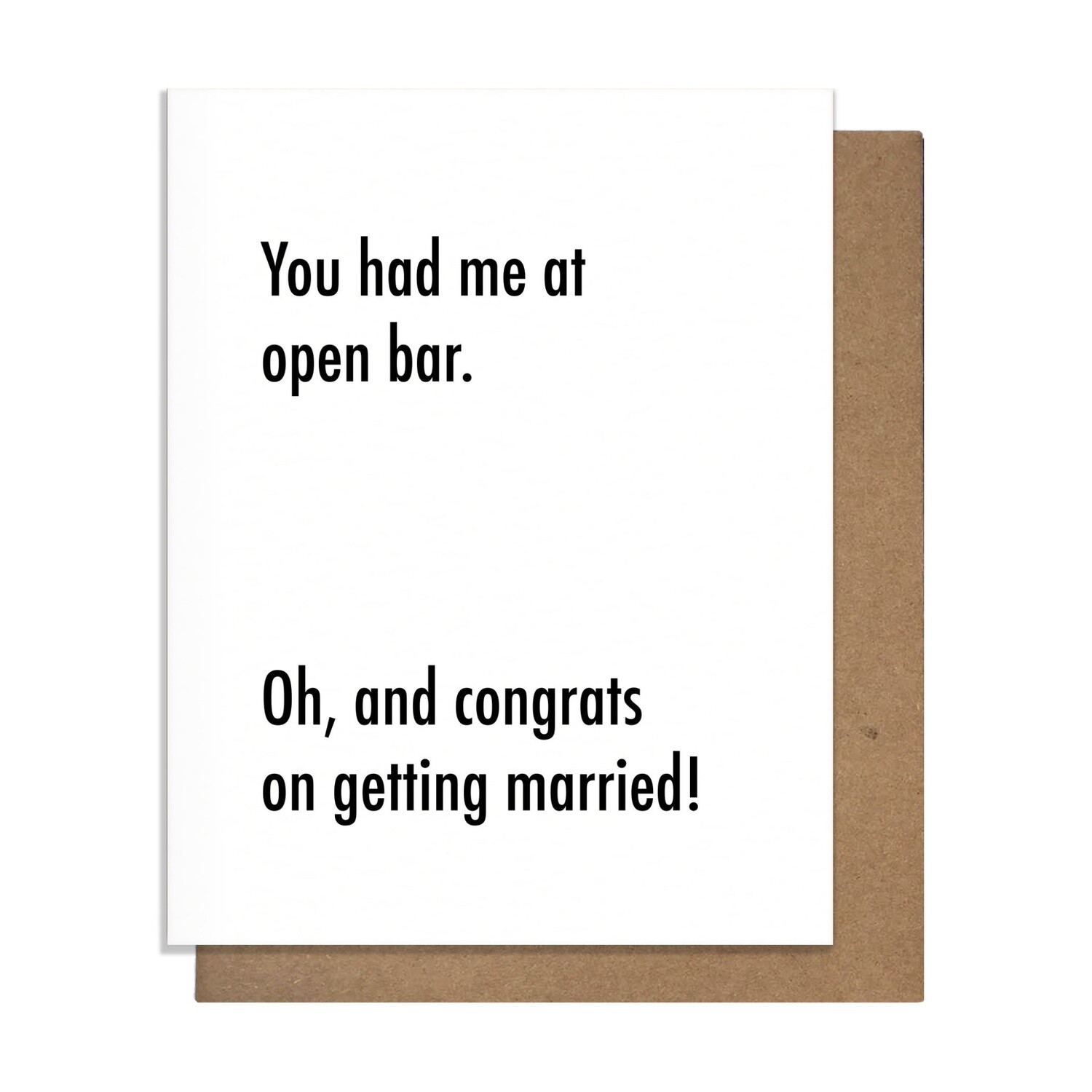 Wedding Card: Open Bar