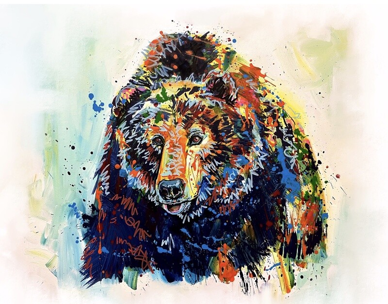 KryArt - Bosco the Bear 40 X 50&quot; (canvas print with artistic enhancement)