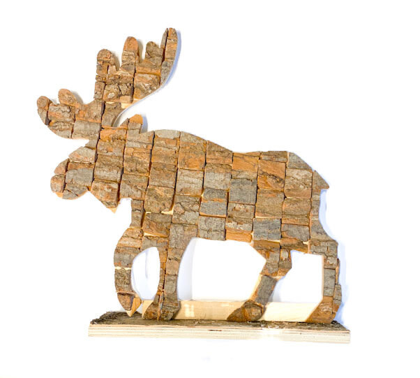 Standing Moose - Natural 36x6x36cm