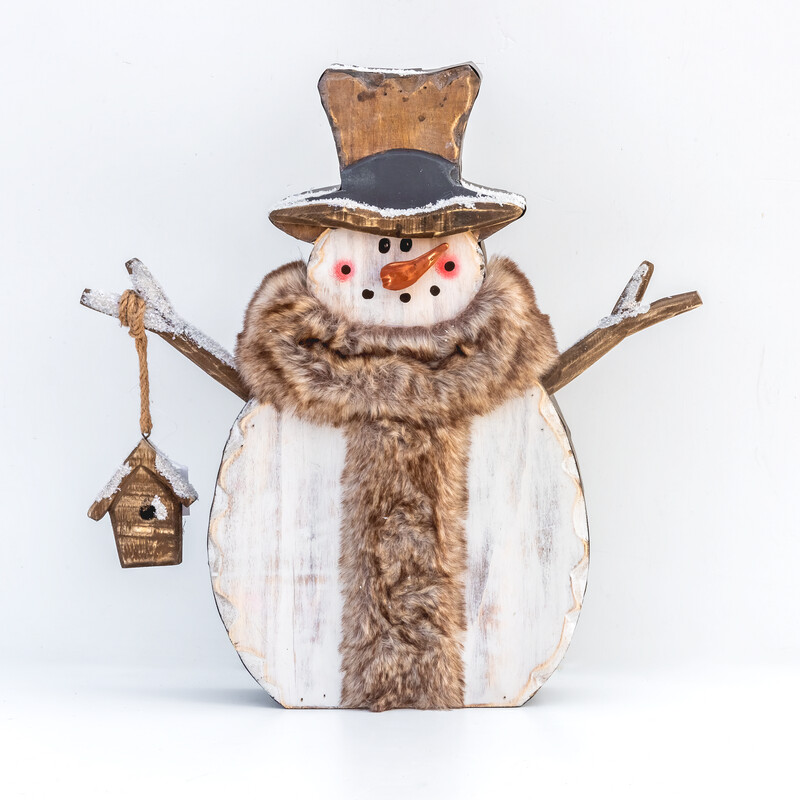 Snowman with Birdhouse