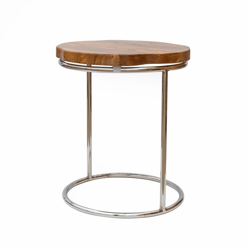 Side Table - Round Med. w Chrome Legs