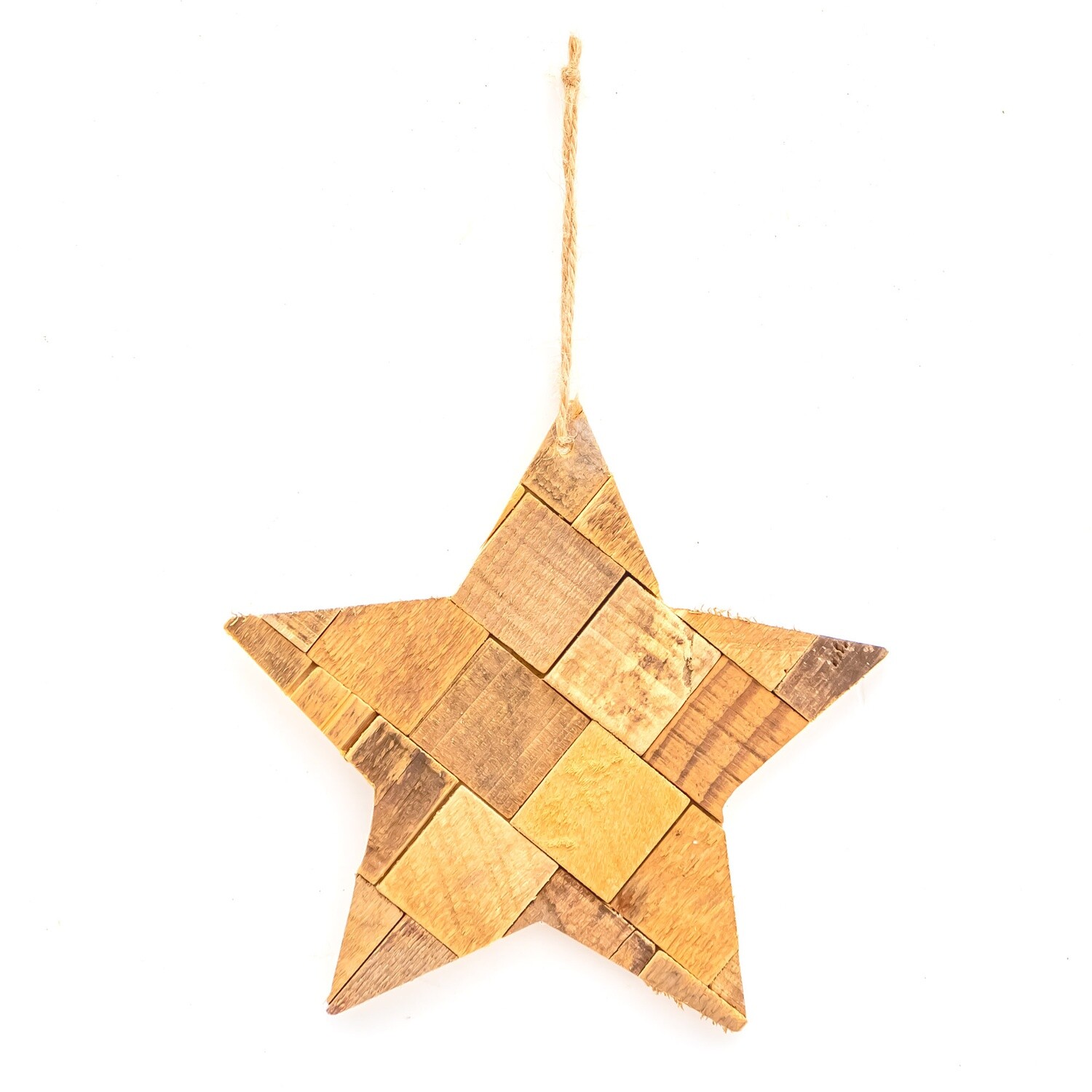 Ornament - Natural Star Wide 20x20x1.5cm