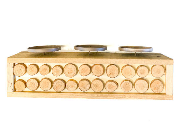 Candle Holder - 3, Natural 48x12x15cm