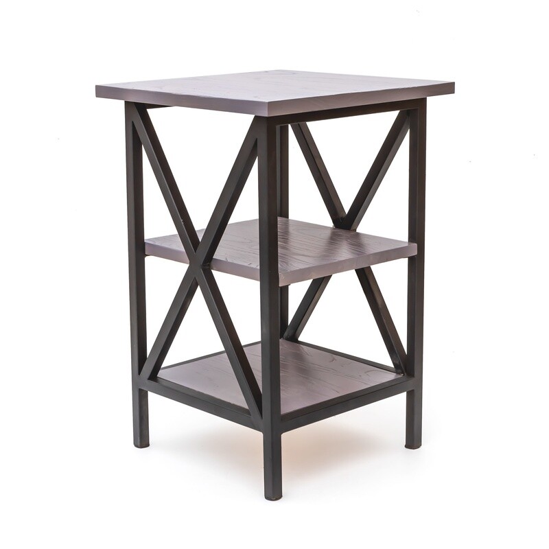 Side Table - Grey w Shelf