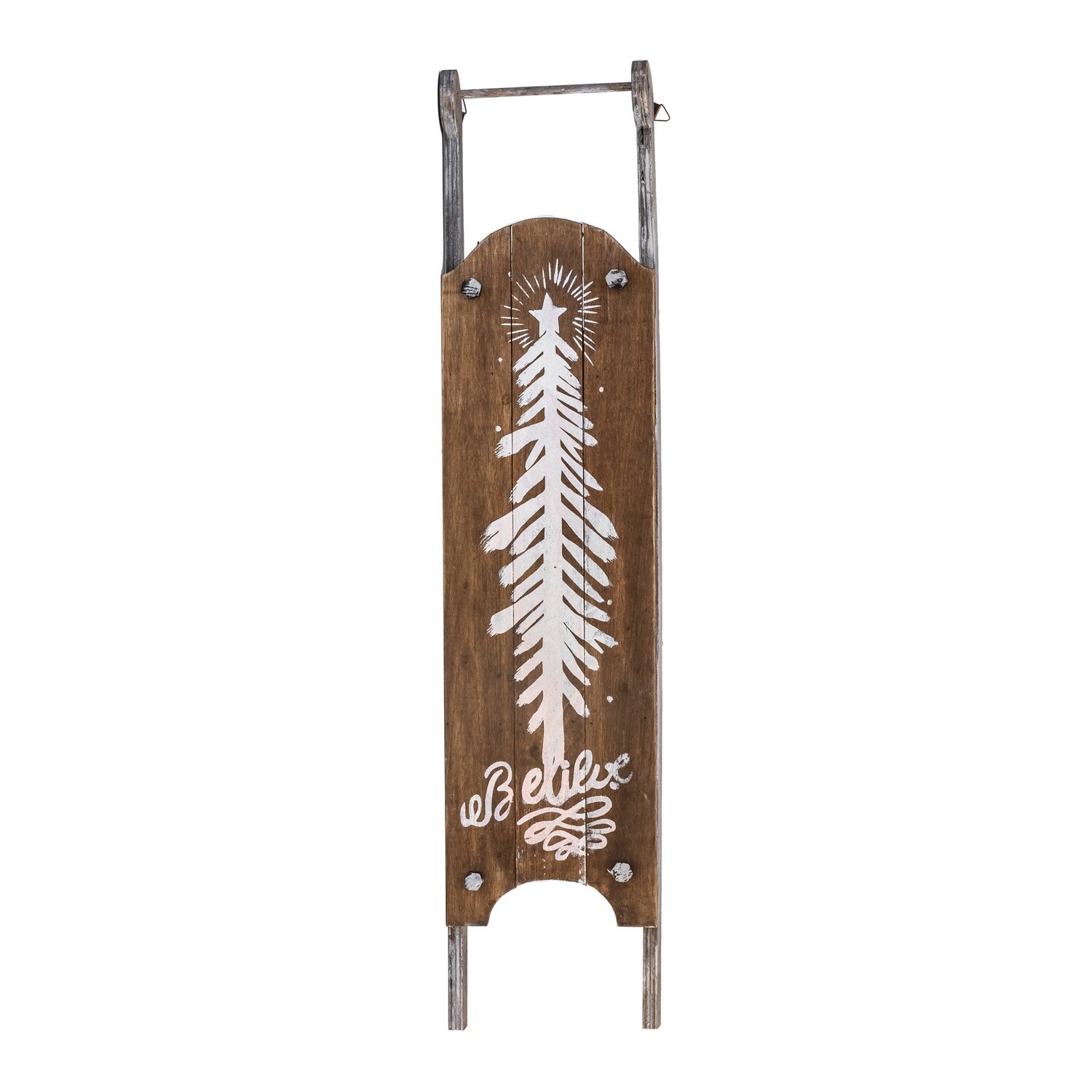 Sleigh - Wood with Tree 20x6x90cm