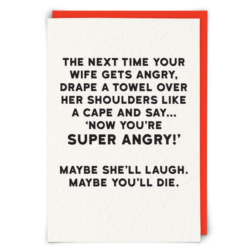 Friendship Card: Super Angry - Blank
