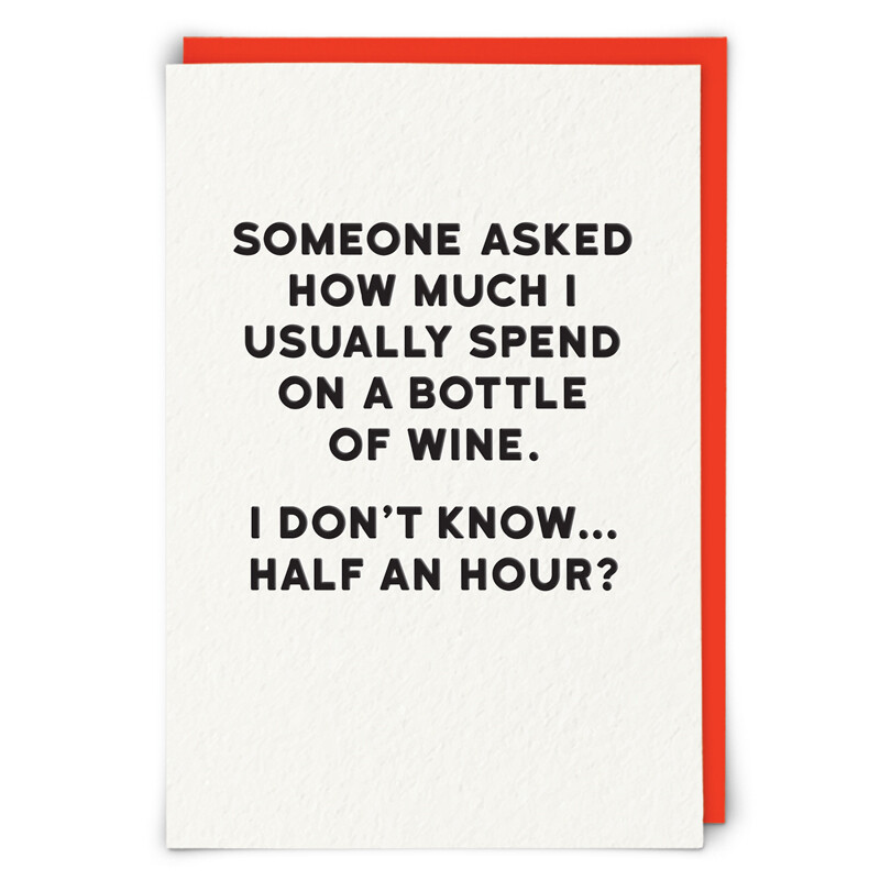 Friendship Card: Bottle of Wine - Blank