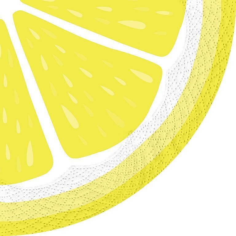 Napkin - Round - Lemon 12 pk