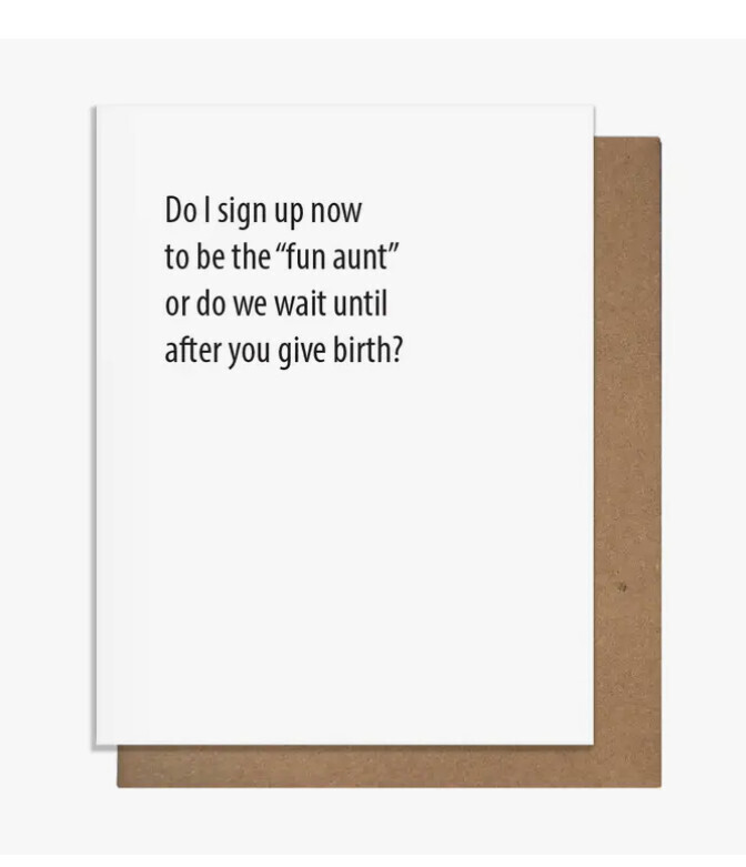 Baby Card: Fun Aunt